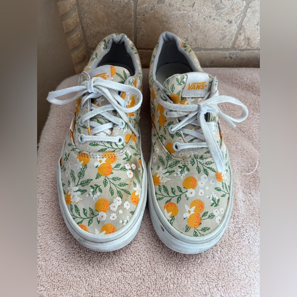 Vans Doheny Orange Blossom Floral Canvas Sneakers - Women’s Size 10 Lace Up - Picture 1 of 9